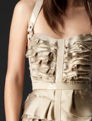 Layered Silk Satin Backless Dress